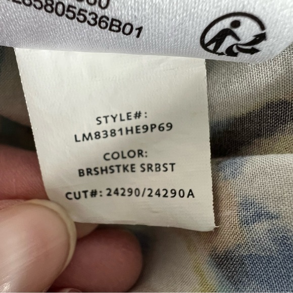 Liverpool Los Angeles Women’s 3/4 Sleeve Blouse Multicolor Size Large - Picture 13 of 14